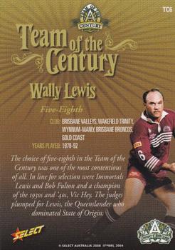 2008 NRL Centenary - Team of the Century #TC6 Wally Lewis Back